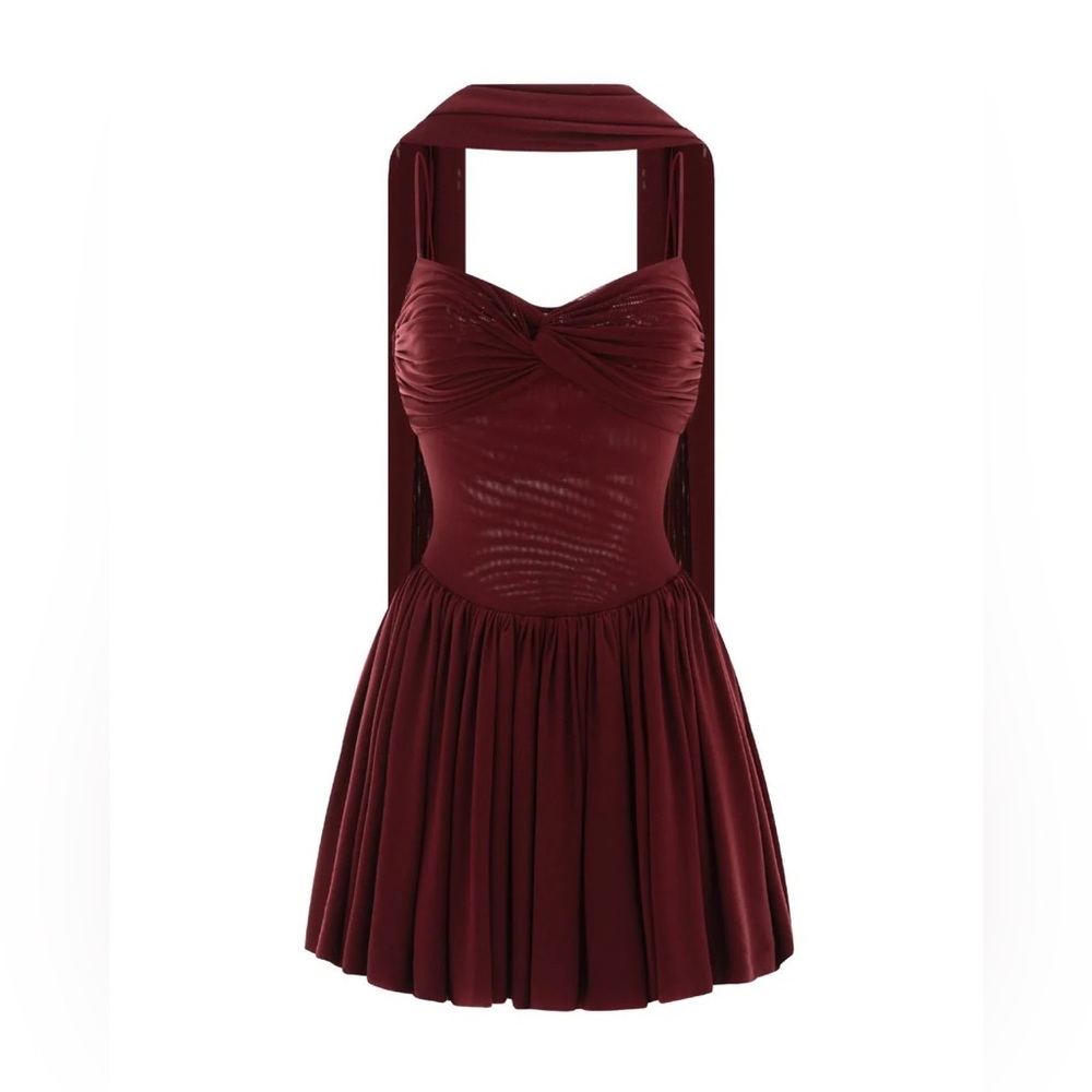Cocosin Mesh Ruched Mini Dress - Picture 2 of 3